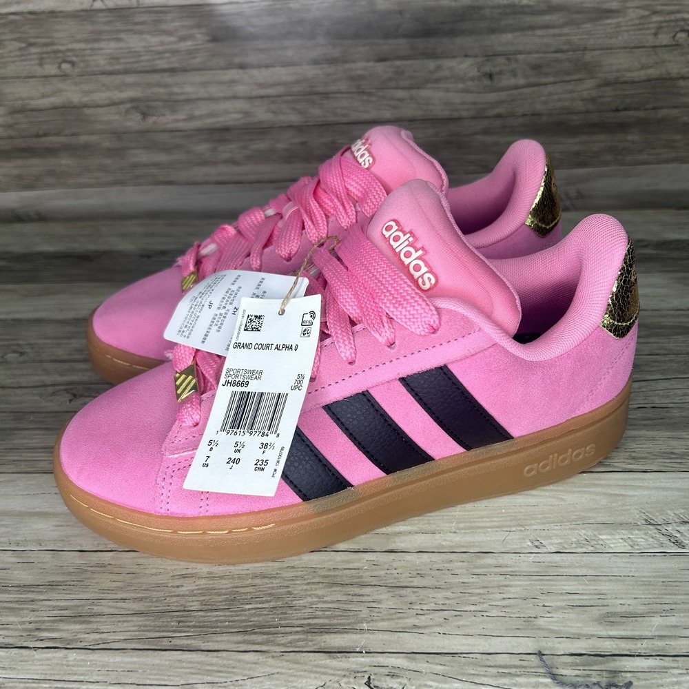 Adidas‎ Grand Court Alpha 00s Bliss Pink Black Gold JH8669 Women Size 7
